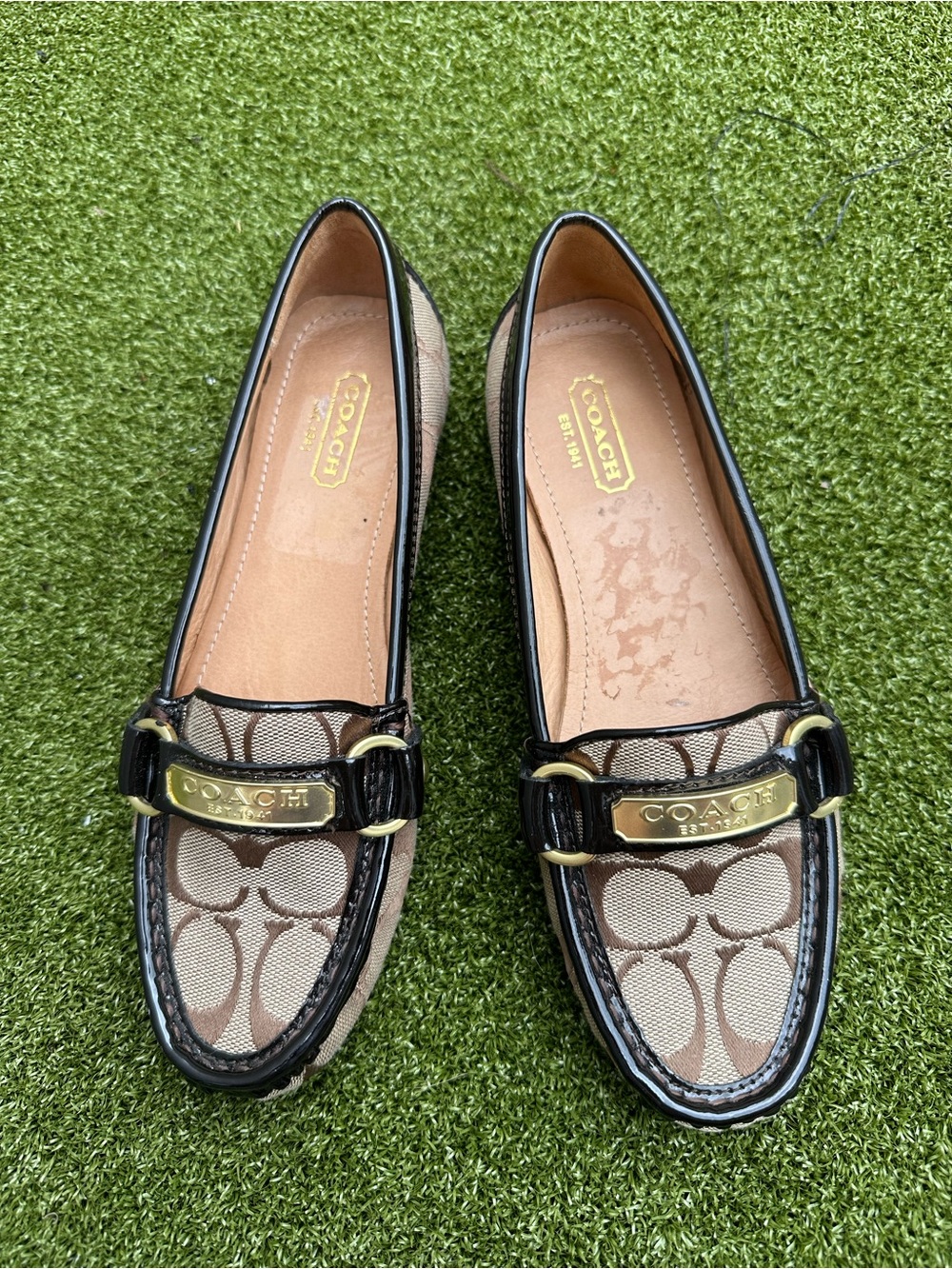 Coach Signature Felisha Loafers Brown & Black US 5.5